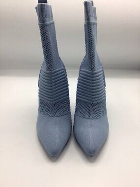Steve Madden Maxwelle Rhinestone Knit Sock Boots Baby Blue Sz7.5
